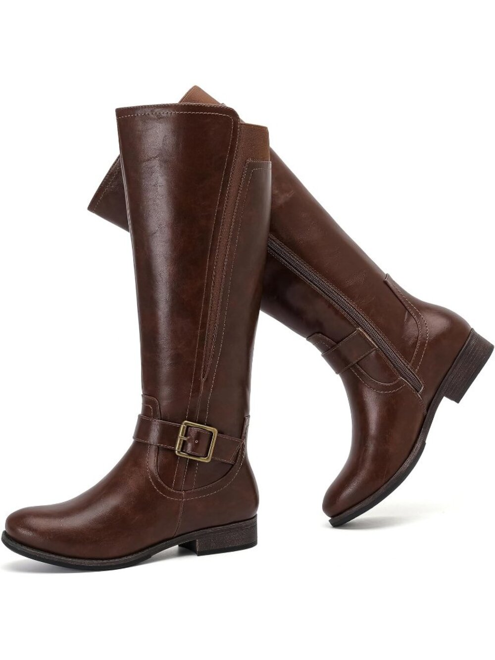 Women's Knee High Boots Fall Brown Fashion Boot Platform Slouchy Versatile